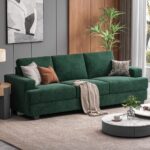 premium 3 seater fabric sofa versatile chic couch for modern living green main