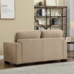 premium beige microfiber sofa set 2 & 3 seater modern comfort for living rooms backside view
