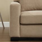 premium beige microfiber sofa set 2 & 3 seater modern comfort for living rooms front left side