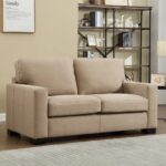 premium beige microfiber sofa set 2 & 3 seater modern comfort for living rooms left angle