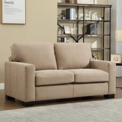 premium beige microfiber sofa set 2 & 3 seater modern comfort for living rooms left angle