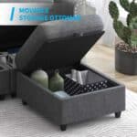 premium u shaped sectional 6 seater modular sofa with storage ultimate comfort dark gray movable storage