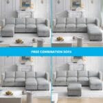 premium u shaped sectional 6 seater modular sofa with storage ultimate comfort light gray combinations1