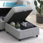 premium u shaped sectional 6 seater modular sofa with storage ultimate comfort light gray storage