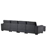 u shaped sectional sofa 6 seater with removable ottomans backside