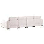 u shaped sectional sofa 6 seater with removable ottomans beige backside