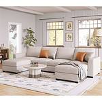 u shaped sectional sofa 6 seater with removable ottomans beige main