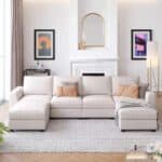 u shaped sectional sofa 6 seater with removable ottomans beige main1